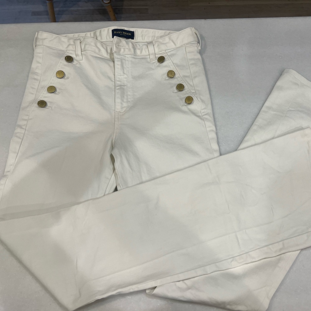 Ramy Brook Helena high rise flare jeans ivory